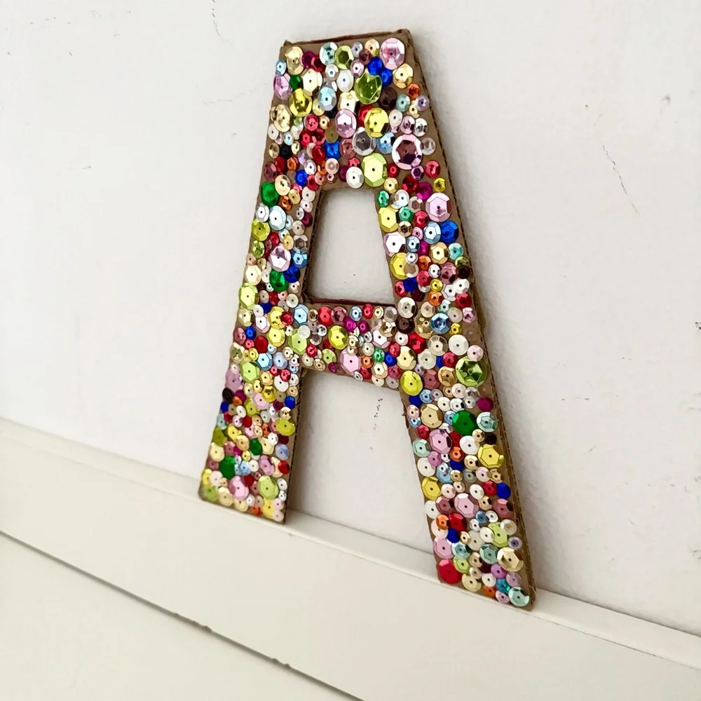 🎀 5/$25 Multicolor Sequin Letter 'A' Wall Art